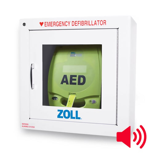 ZOLL AED Plus OEM 9" Deep Metal Surface Mount Cabinet with Alarm