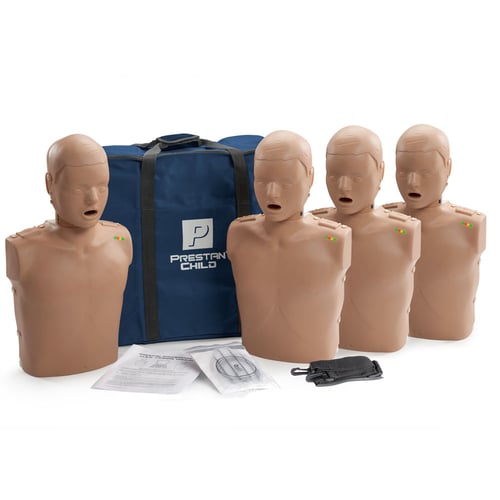 PRESTAN Professional Child Dark Skin Manikin 4-Pack with CPR Monitor