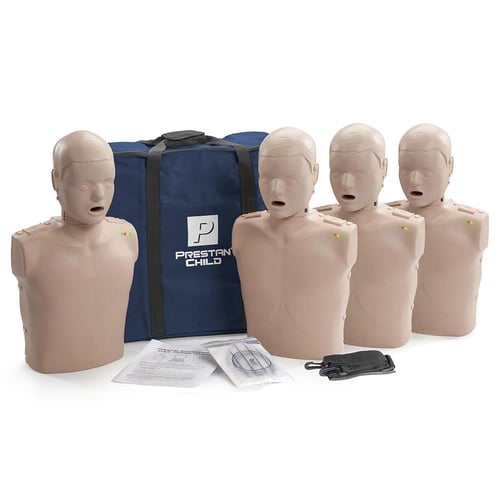 PRESTAN Professional Child Medium Skin Manikin 4-Pack with CPR Monitor