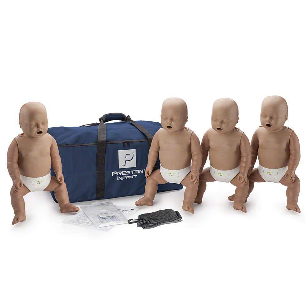 PRESTAN Professional Infant Dark Skin Manikin 4-Pack with CPR Monitor