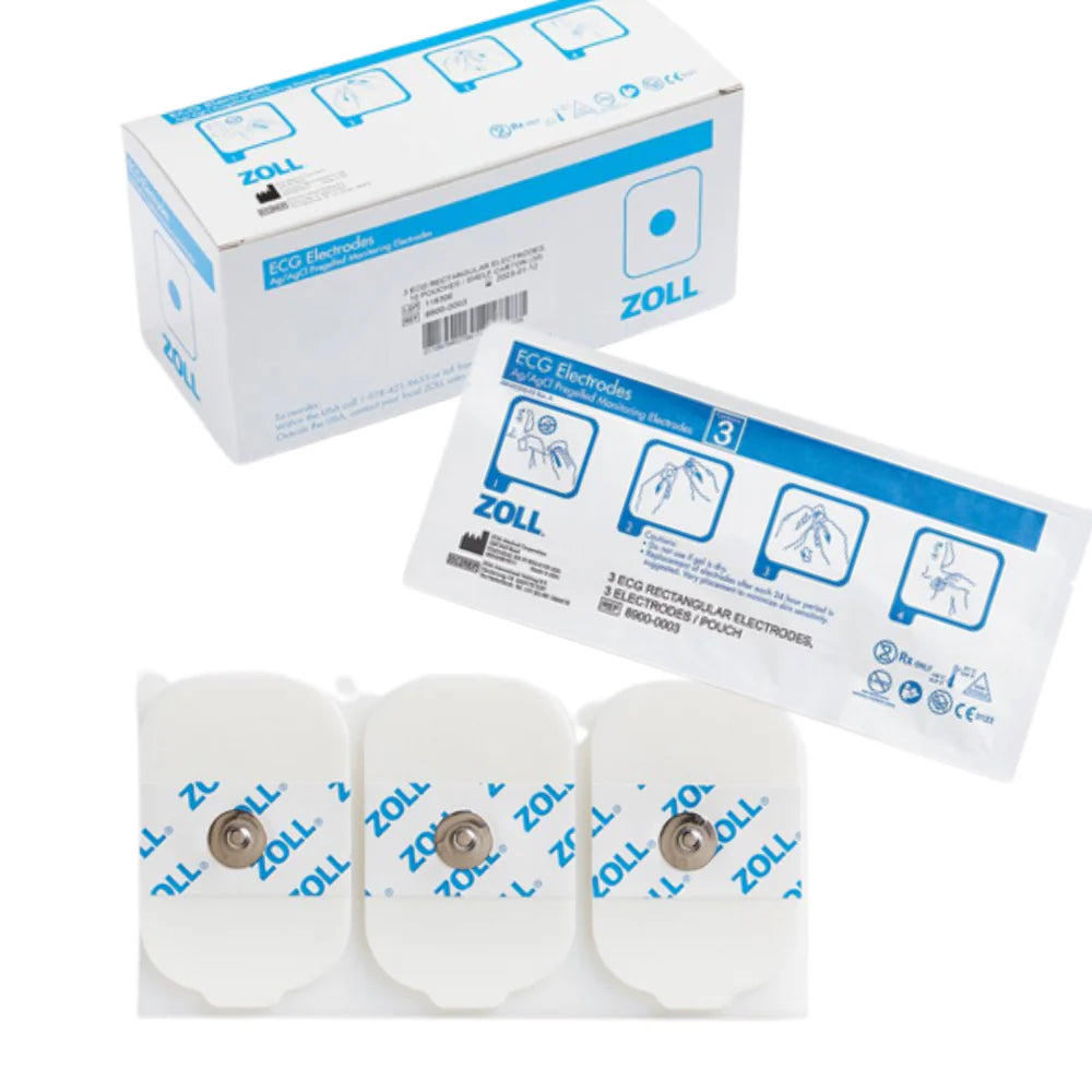 ZOLL 3pk ECG Electrodes (200 pouches, 600 Electrodes)